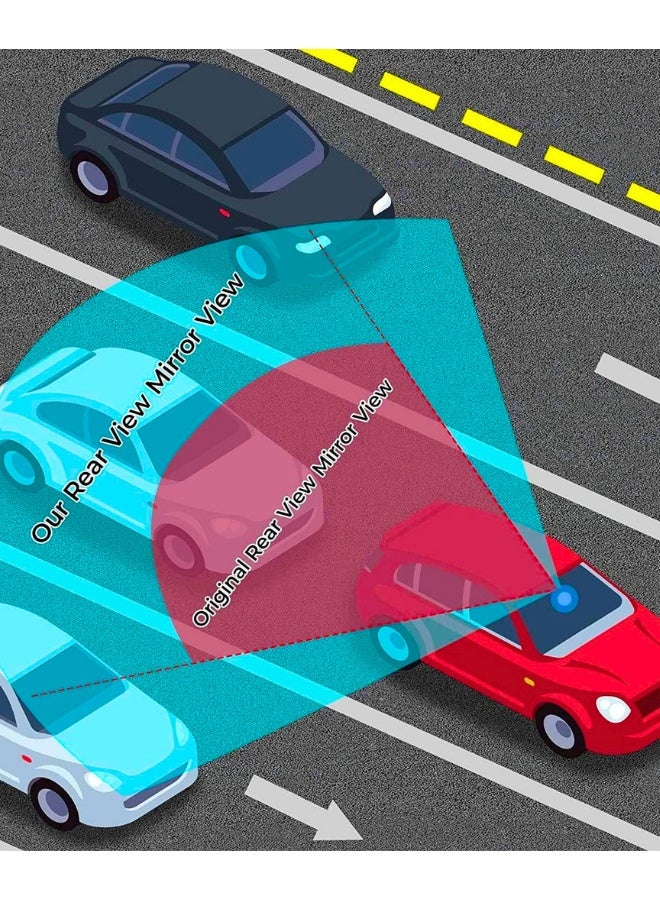 Chase Up Rear View Mirror, Universal 11.81 Inch Panoramic Convex Rearview Interior Clip-on Wide Angle Mirror to Reduce Blind Spot Effectively for Car SUV Trucks - Blue - Image 4