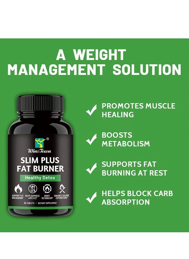Wins Town - Physical Slim Plus Fat Burner Healthy Detox Dietary Supplement 60 Tablets - Image 1