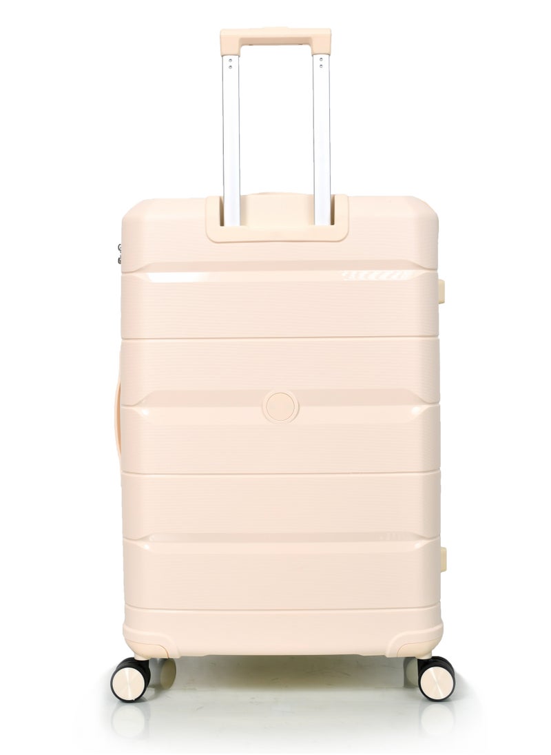 Morano Luggage Set Hardside Unbreakable Polypropylene Lightweight set of 4 Piece with Built-in TSA Lock Beige
