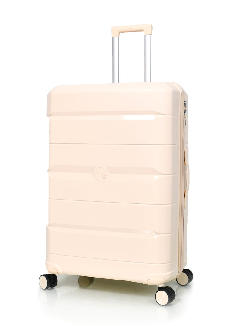 Morano Luggage Set Hardside Unbreakable Polypropylene Lightweight set of 4 Piece with Built-in TSA Lock Beige