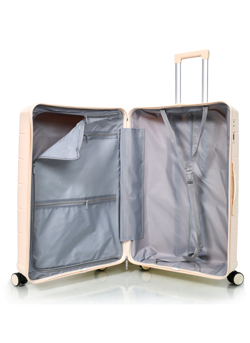 Morano Luggage Set Hardside Unbreakable Polypropylene Lightweight set of 4 Piece with Built-in TSA Lock Beige