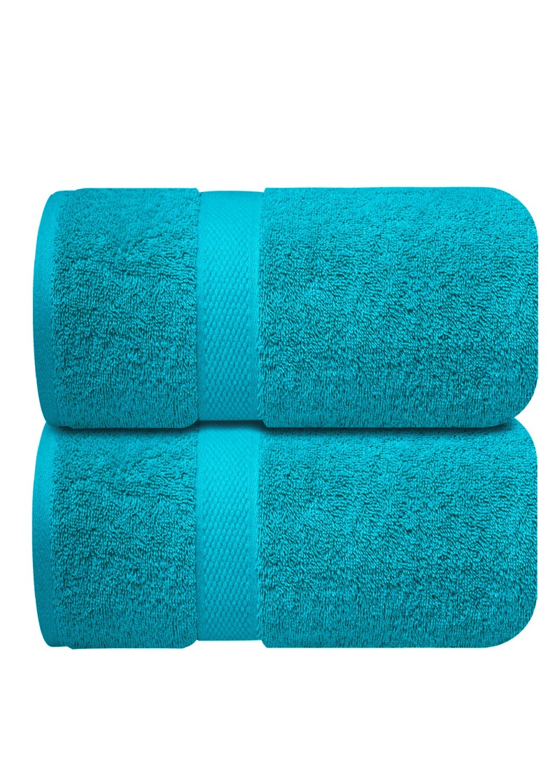 Infinitee Xclusives Premium Teal Bath Sheets – Pack of 2, 90cm x 180cm Large Bath Sheet Towel - 100% Cotton Ultra Soft and Absorbent Oversized Towels for Bathroom, Hotel & Spa Quality Towel by Infinitee Xclusives  - Image 1