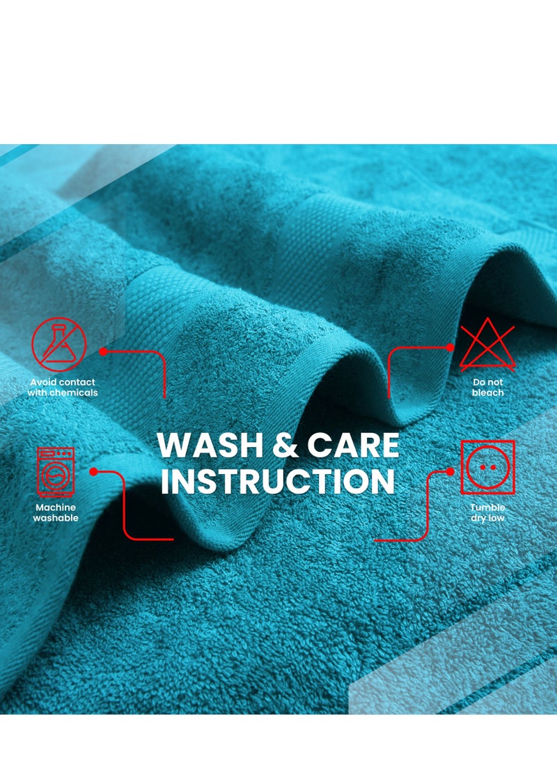 Infinitee Xclusives Premium Teal Bath Sheets – Pack of 2, 90cm x 180cm Large Bath Sheet Towel - 100% Cotton Ultra Soft and Absorbent Oversized Towels for Bathroom, Hotel & Spa Quality Towel by Infinitee Xclusives  - Image 3