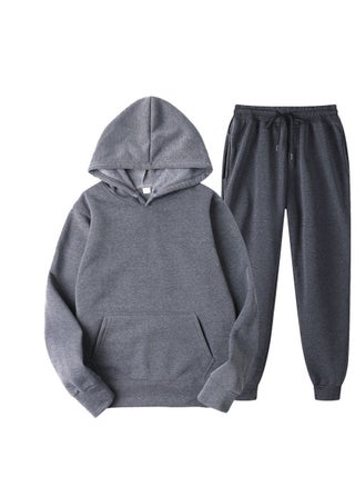 Light Panel Spring New Solid Color Hooded Sweater Casual Sweater Pants Fleece Pullover Set Dark gray - pzsku/Z649364C7F547A13F7294Z/45/1746225701/ef6e8e7a-0748-4a95-a300-9a287249e32b