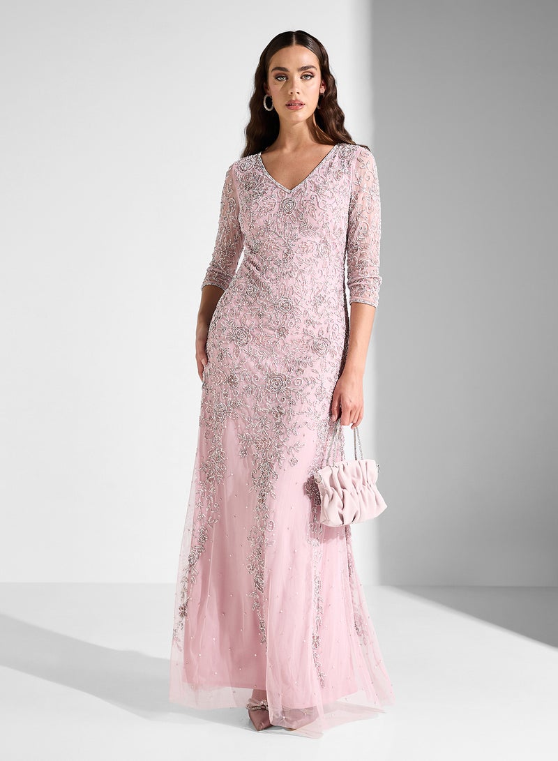 Namshi x Embellished Mermaid Cut Dress - Image 1