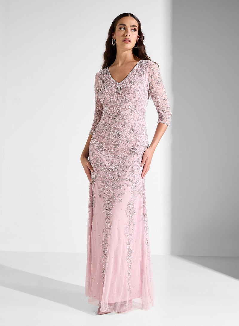 Namshi x Embellished Mermaid Cut Dress - Image 5