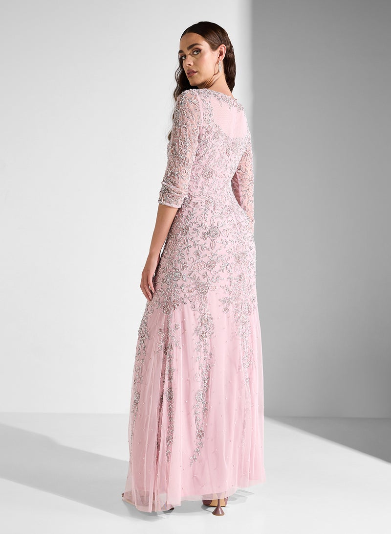 Namshi x Embellished Mermaid Cut Dress - Image 2