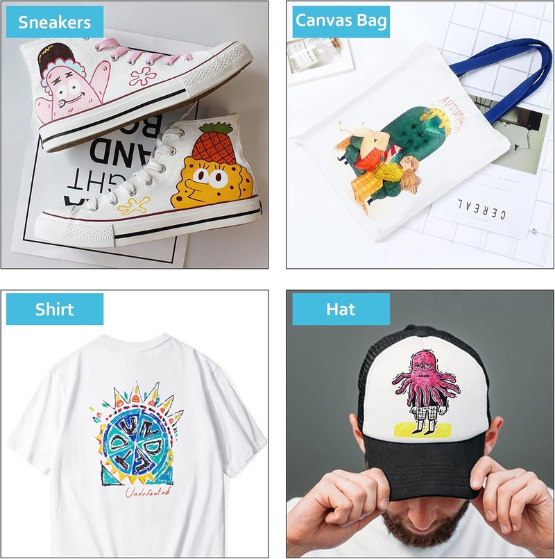 Lelix Fabric Markers, 30 Permanent Colors Dual Tip Fabric Pens for Writing Painting on T-Shirts Clothes Sneakers Canvas Pillowcases, Child Safe & Non-Toxic for Kids Adults - Image 3