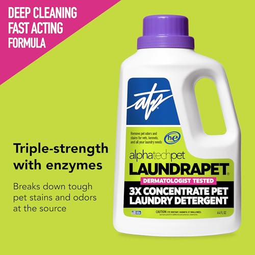 ATP LaundraPet 3X Strength Premium Laundry Detergent with Enzyme Cleaner - 64 Oz (96 Washes) Pet Stain and Odor Eliminator, Enzymatic Detergent by Alpha Tech Pet - Image 2