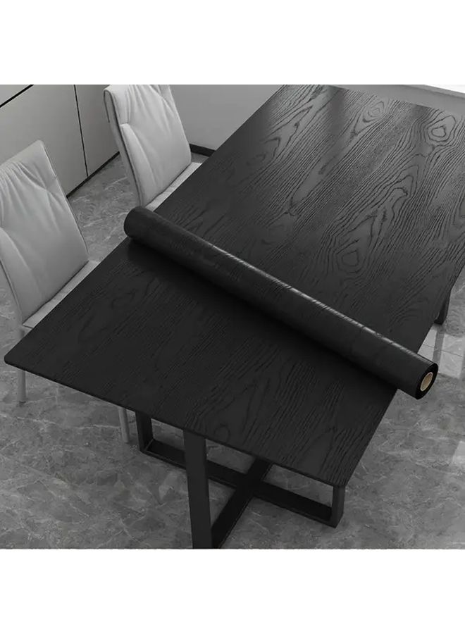 Black Wood Grain Self Adhesive Vinyl Film 393 7 Inch Long Peel Stick Kitchen Countertop Cabinet Cover - Image 2