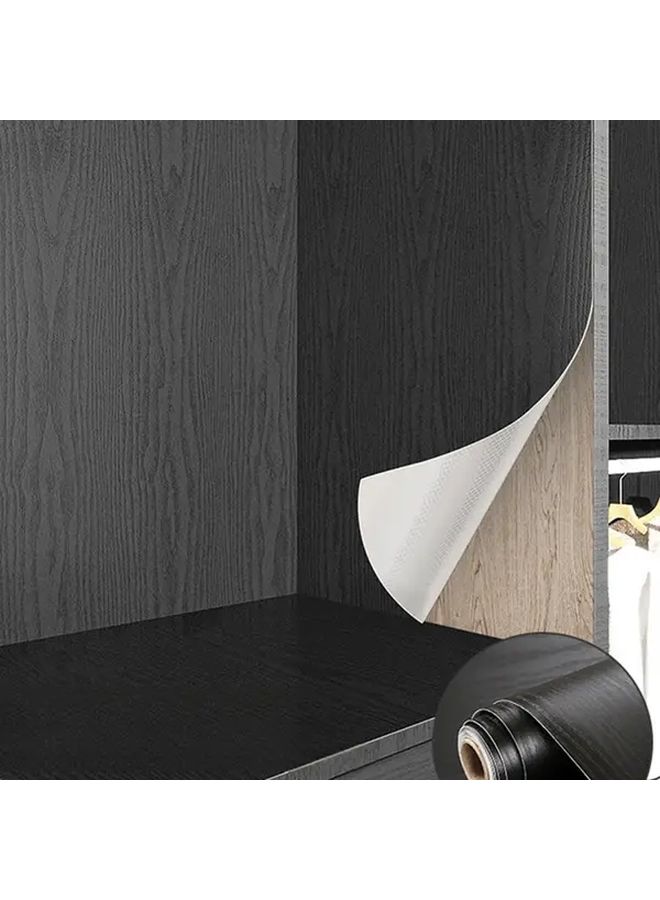 Black Wood Grain Self Adhesive Vinyl Film 393 7 Inch Long Peel Stick Kitchen Countertop Cabinet Cover - Image 4
