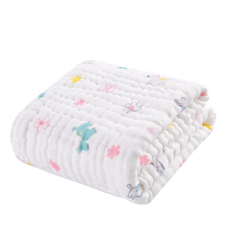 Premium Baby Bath Towel - Newborn Cotton Gauze Blanket, 6-Layer, Made in Xinjiang