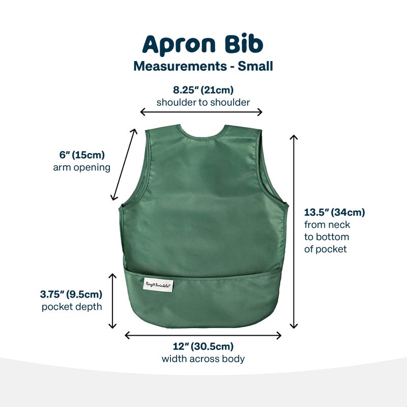 Tiny Twinkle Mess Proof Baby Bibs | 2 Pack Waterproof Toddler Bib for Eating | Baby Apron for Feeding, Machine Washable, Perfect Shower Gift (Slate Olive, 6â€“24M) - Image 4