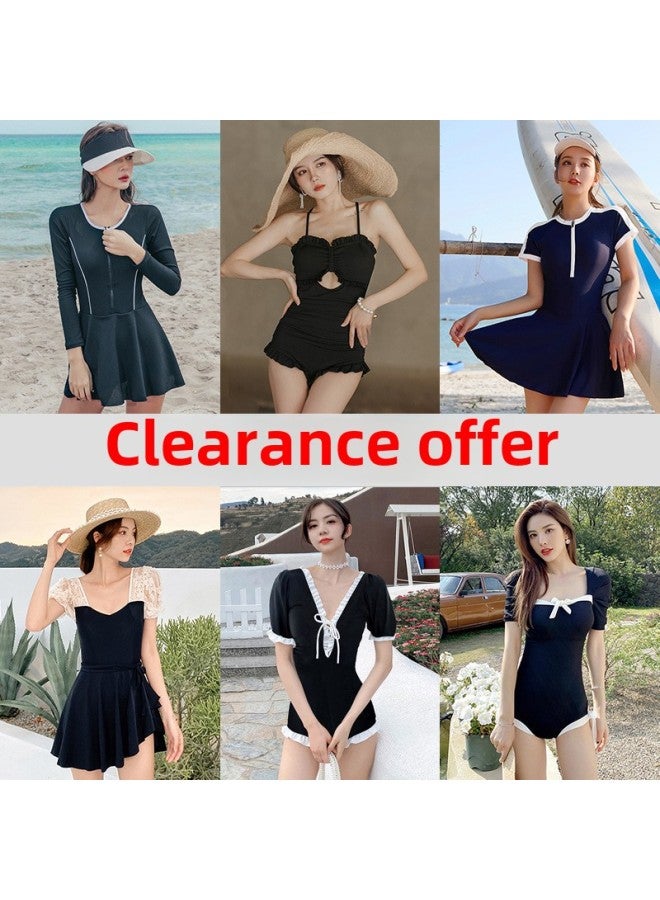 Generic Special Sale Swimsuit Women's South Korea Backless One-piece Skirt Flat Angle Belly Covering Slimming Conservative Hot Spring Swimsuit-Color:Red-82219-Size:M - Image 2