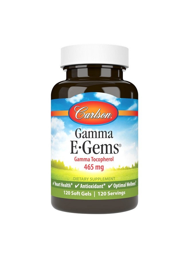 Carlson Gamma E Gems 465 Mg Gamma Tocopherol Vitamin E Tocopherol Optimal Wellness 120 Softgels - Image 1