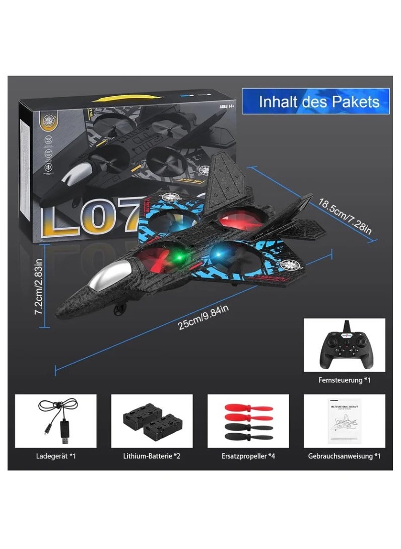 RC Aeroplane 2.4GHz Remote Control L0712 Quadcopter Floating Fighter Plane – RTF Airplane Toy with Colored Lights and USB Charging, Ideal for Beginners, Kids, and Adults
