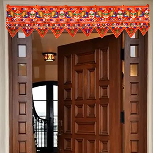 Ascension Designer Elephant Flower Traditional Art Handmade Big Door Bandarwal toran for Home Decor Hangings for DecorationToran for Main Big Door Size-49 Inch Multicolor (Pack of 1) (Design 1) - Image 1