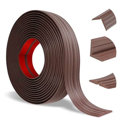 Heonay Wall Corner Protector Peel and Stick Corner Trim Molding Flexible Inside Outside Wall Edge Guard Self Adhesive Moulding Trim for Edge Use Brown 08 W x 10 L - Image 1