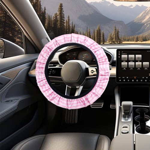 JINGSEN Stripe Car Seat Cover Full Set,Stripe Steering Wheel Cover Suitable for Universal Car Accessories Interior Set,Suitable for Sedans,SUVs - Image 3
