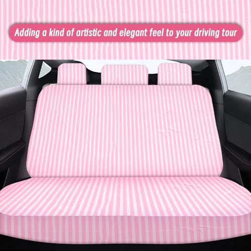 JINGSEN Stripe Car Seat Cover Full Set,Stripe Steering Wheel Cover Suitable for Universal Car Accessories Interior Set,Suitable for Sedans,SUVs - Image 5