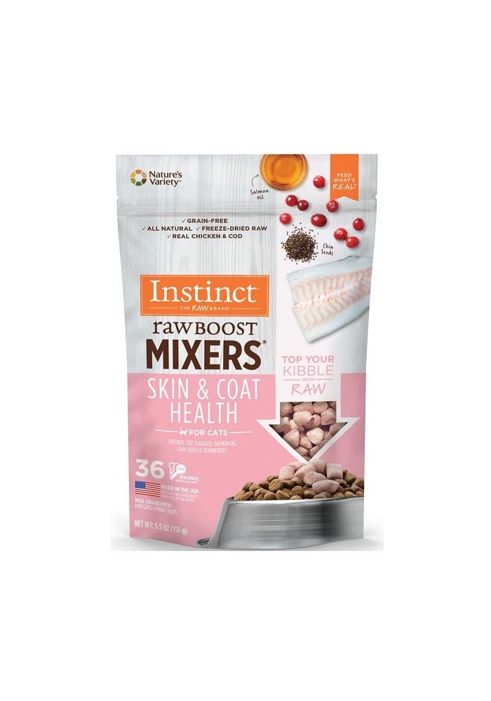 Instinct مزيج معزز من Instinct Raw Boost لصحة الجلد والمعطف - طعام قطط مجفف بالتجميد - 5.5 أونصة - Image 1