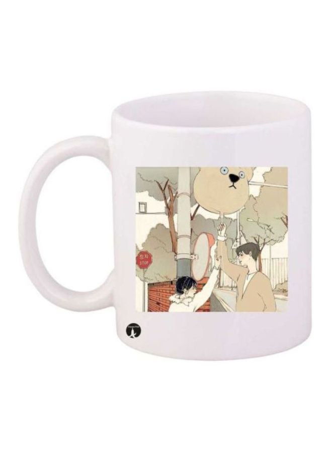 Printed Coffee Mug White/Beige/Brown