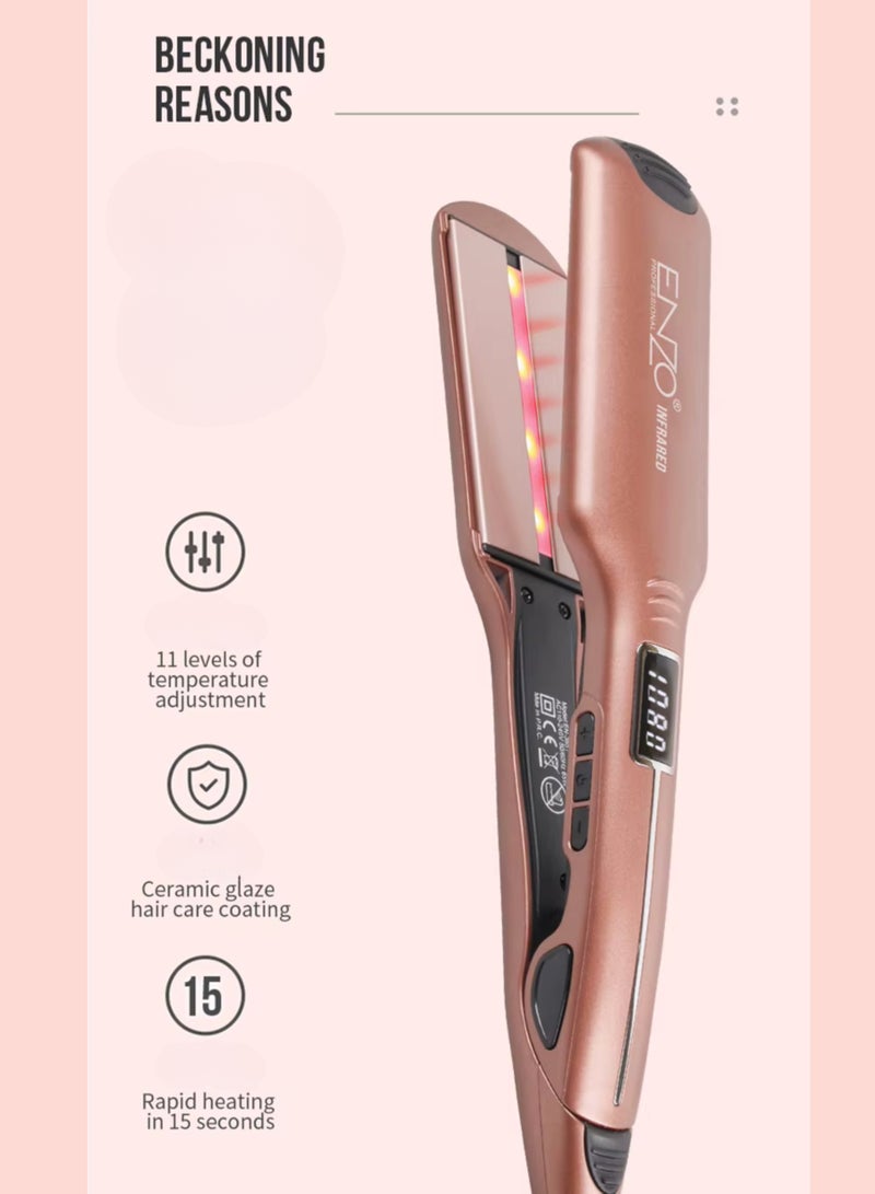 ENZO Professional Hair Straightener Flat Irons For Short Hair Curls Bangs Travel Flat Iron Hair Straightener With Keratin Protien Technology Flat Iron with 3 Heat Settings - Image 2