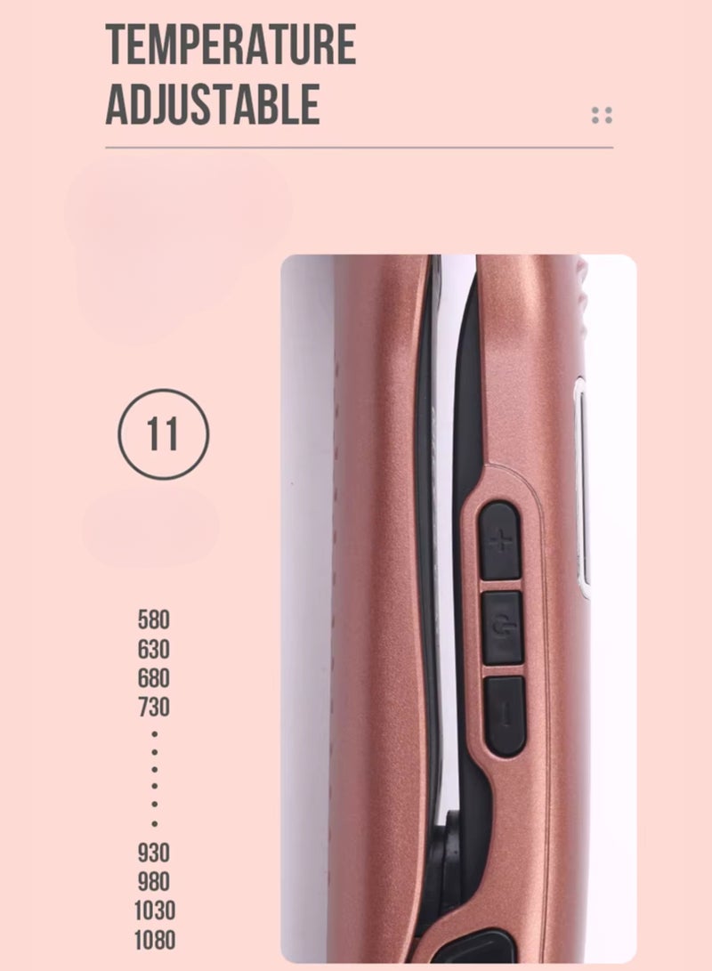 ENZO Professional Hair Straightener Flat Irons For Short Hair Curls Bangs Travel Flat Iron Hair Straightener With Keratin Protien Technology Flat Iron with 3 Heat Settings - Image 4