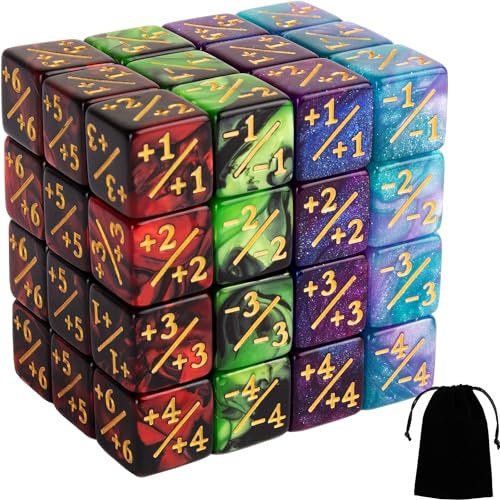 LAMJAM 48 PCS Magic The Gathering MTG Counter Dice Marble Bulk Life Counters Tokens Dice Compatible with Magic Card Game Accessories CCG Creature Stats 4 Colors - Image 1