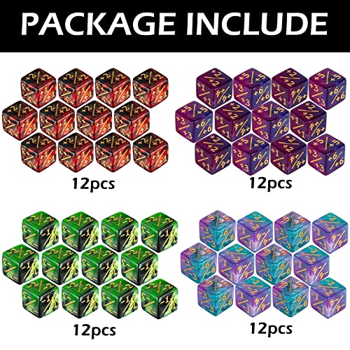 LAMJAM 48 PCS Magic The Gathering MTG Counter Dice Marble Bulk Life Counters Tokens Dice Compatible with Magic Card Game Accessories CCG Creature Stats 4 Colors - Image 5