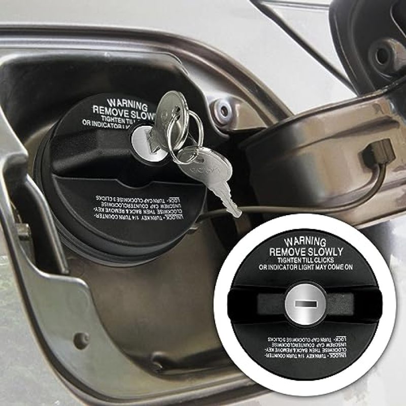Locking Gas Cap: Black ABS Plastic, Theft Protection With 2 Keys - Leak-Proof Rubber Gasket, Fuel Tank Cap Replacement for Toyota Honda Nissan Chevy Vehicles - Image 5