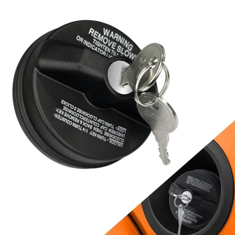 Locking Gas Cap: Black ABS Plastic, Theft Protection With 2 Keys - Leak-Proof Rubber Gasket, Fuel Tank Cap Replacement for Toyota Honda Nissan Chevy Vehicles - Image 1