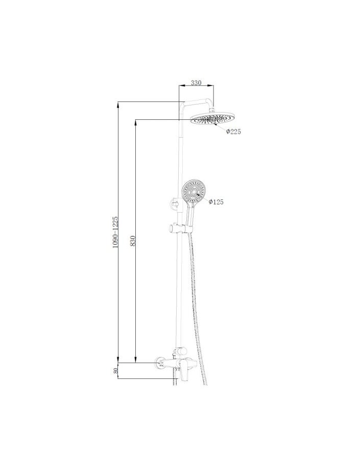 DANUBE HOME - Milano Dulce Rain Shower Column Complete Set Rose Gold Plus Matt Black Made In China - Image 1
