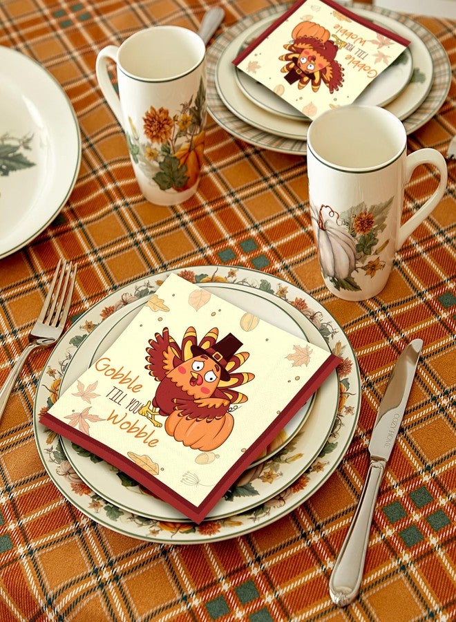 Tbsone 50-PK Fall Thanksgiving Paper Napkins, Disposable 3-Ply Luncheon Napkin with Turkey Design, Autumn Table Decor for Dinner, Friendsgiving, Wedding, and Harvest Party - Image 4