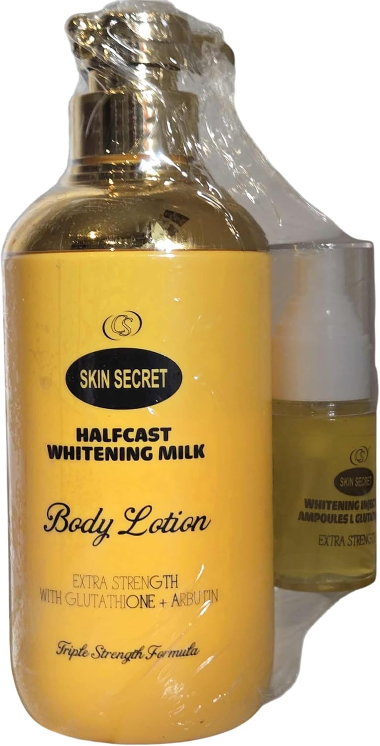 SKIN SECRET BODY LOTION HALFCAST WHITENING MILK 2 in 1 TRIPLE STRENGTH FORMULA 500ml