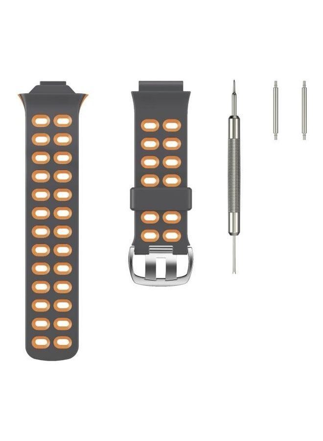 NIBEMINENT Two-Colour Silicone Replacement Strap Watchband For Garmin Forerunner 310XT Grey - Image 2