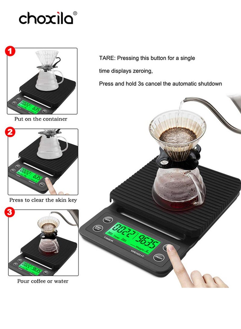 choxila 8 Piece V60 Set, Size 2 Hand Drip Coffee Set, Drip Coffee Maker Set, V60 Size 02, Pour-Over Coffee Set Includes Kettle, Filter, Sharing Pot, Scale, Grinder, Filter Paper, Bean Dish, and Thermometer - Image 5