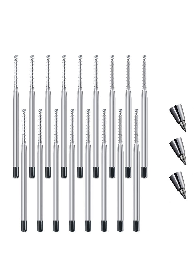 Y&D 25 Set Replaceable Ballpoint Pen Refills with Spring Metal Ball Point Smooth Writing 0.5mm Replacement Retractable for School Office Supplies Black  - Image 1