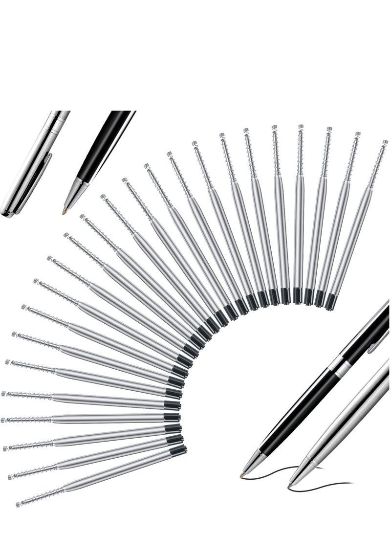 Y&D 25 Set Replaceable Ballpoint Pen Refills with Spring Metal Ball Point Smooth Writing 0.5mm Replacement Retractable for School Office Supplies Black  - Image 2
