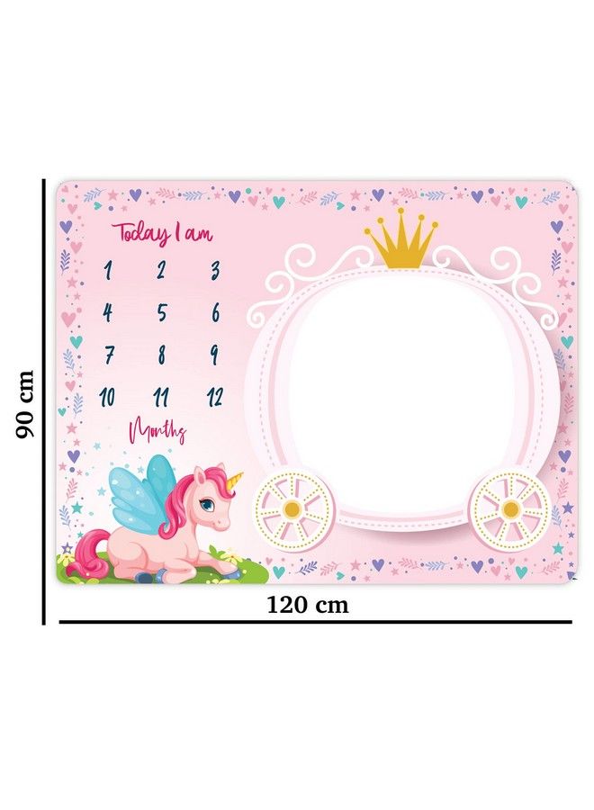 Custom Catch Monthly Milestone Blanket ; 1 To 12 Months ; Best For Newborn Boy & Girl Multicolor Cotton Skin Friendly - Image 3