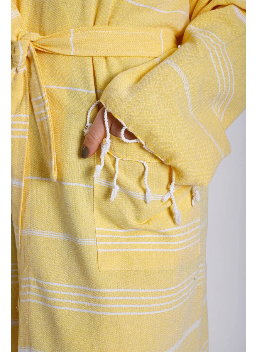 Mira Home Mirza Home Hooded Women's / Men's Peshtemal Bathrobe Soft 100% Cotton Natural