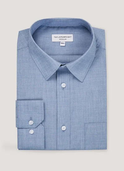 Matalan Taylor & Wright Blue Easy Care Regular Fit Shirt