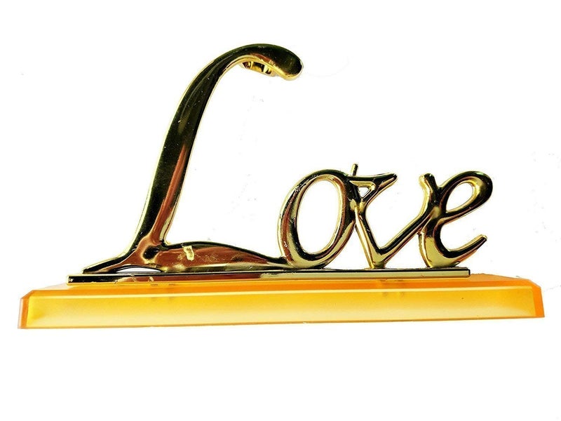 Lavanaya Silver - Gold Foiled Rose Flower and Golden Love Stand with Velvet Gift Box (30X10X8 cm, Golden) - Image 4