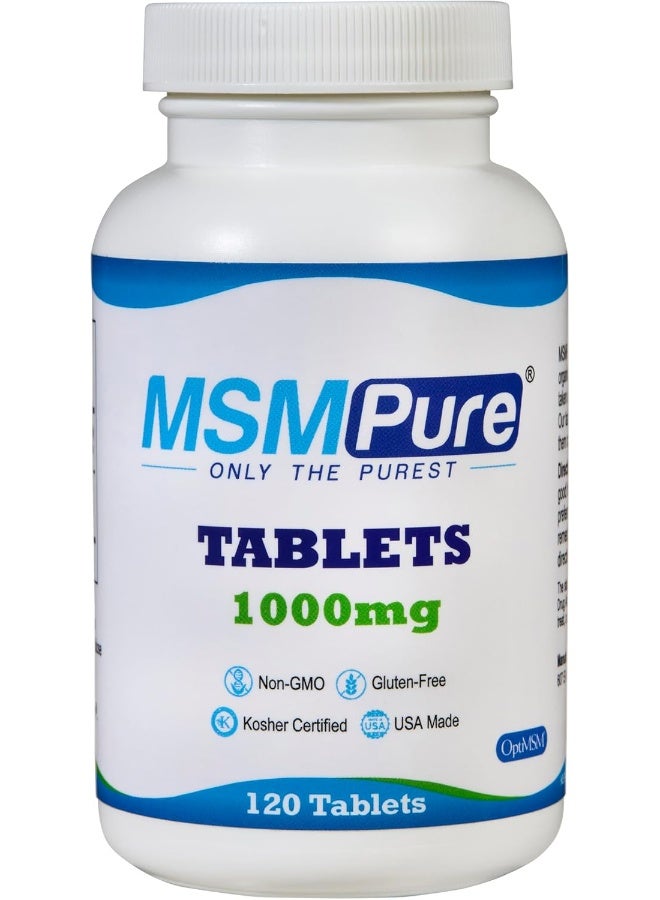 Kala Health Msmpure Tablets, 120 Count, 1000 Mg Per Tablet, Pure Msm Organic Sulfur Supplement, Made In Usa - Image 1