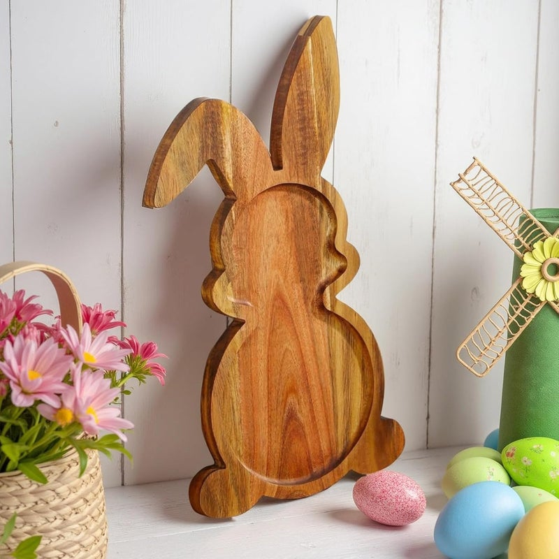 Generic Bunny Wood Tray, Rabbit Shaped Board, Serving Cheese, Natural Finish, Kitchen Decoration - Image 2