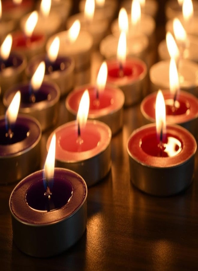 PoPo Toys ١٠٠ شمعة صغيرة من شمع البارافين، مدة احتراق ٣ ساعات، زينة ديوالي بدون بقايا، بدون دخان، (١٠٠ قطعة بدون رائحة) | بوبو تويز® - Image 2