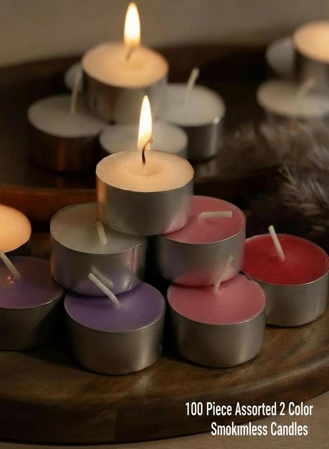 PoPo Toys ١٠٠ شمعة صغيرة من شمع البارافين، مدة احتراق ٣ ساعات، زينة ديوالي بدون بقايا، بدون دخان، (١٠٠ قطعة بدون رائحة) | بوبو تويز® - Image 5