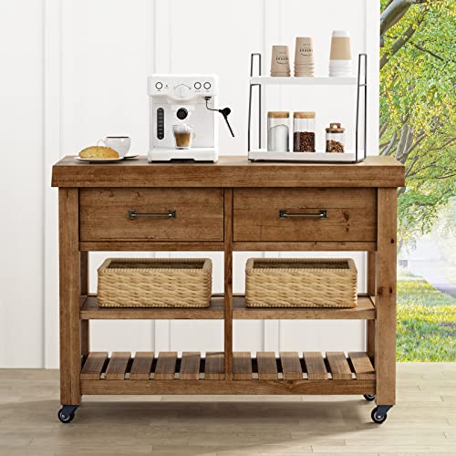 Forbena 2 Tier Bathroom Counter Organizer, White and Grey Coffee Bar Organizer for Countertop, Wood Shelf Tray for Vanity Makeup Storage, Small Kitchen Sink Top Organizers for Coffee Bar Station - Image 4