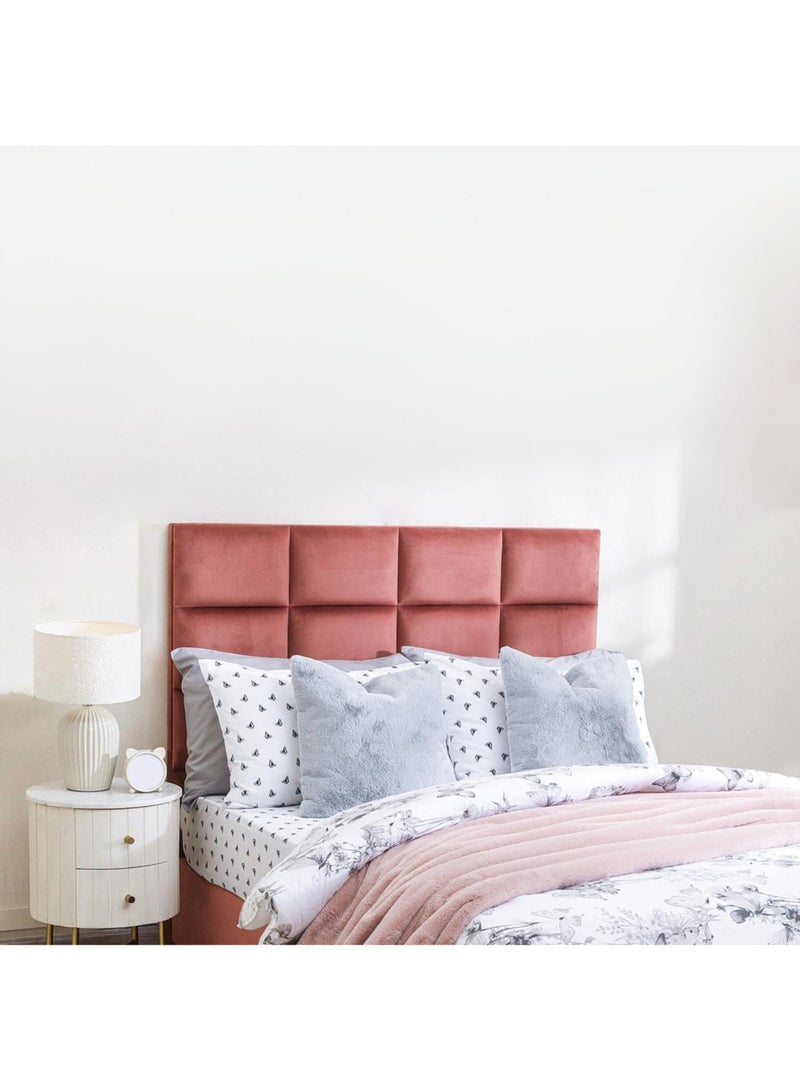 Karnak Square Design Upholstered Velvet Bed Frame Bedroom Furniture Strong And Sturdy Modern Design Wooden Bed | Quiet & Comfortable Bed (USA - Queen 150x200cm, Pink ) - Image 2