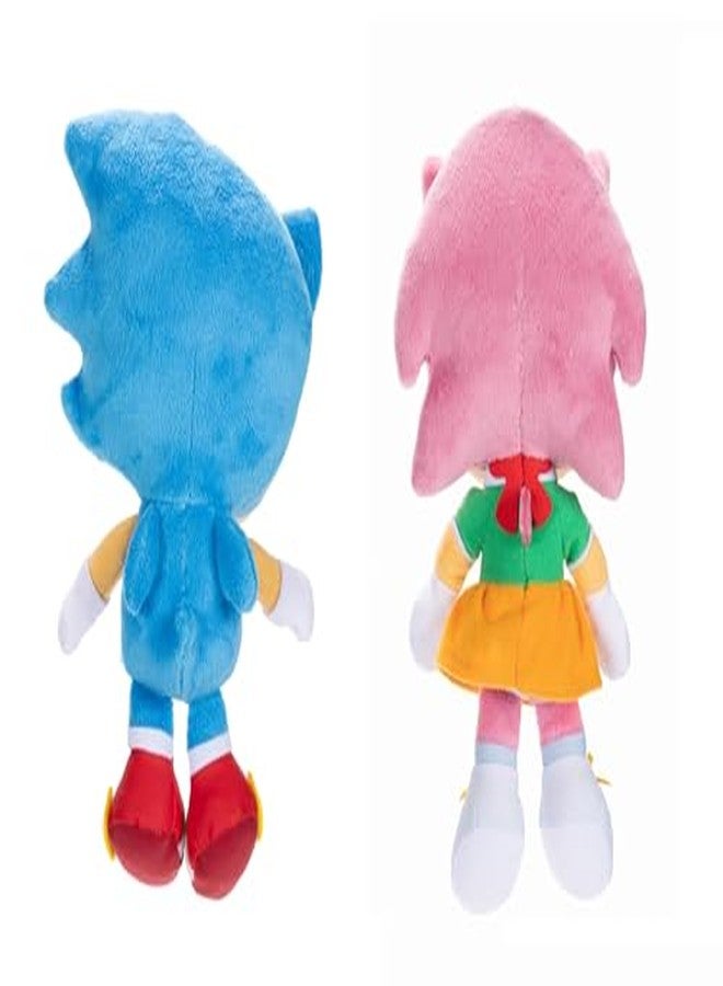 Sonic The Hedgehog 9" Plush 2-Pack, Sonic & Amy Collectible Stuffed Toy - Image 4